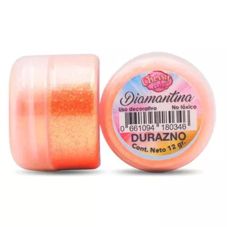 Diamantina Comestible, 8 Gramos, Color Durazno CHERRY AND CAKE DNTX19